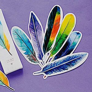 Feather Paper Bookmarks, 30 Pcs, Creative, Colorful, Reading Markers, Unique Gifts (White)