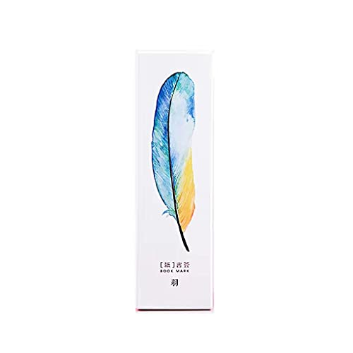 Feather Paper Bookmarks, 30 Pcs, Creative, Colorful, Reading Markers, Unique Gifts (White)