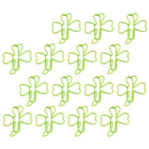 homoyoyo 15 pcs shamrock clover shaped paper clips great for paper clip collectors or office present with box