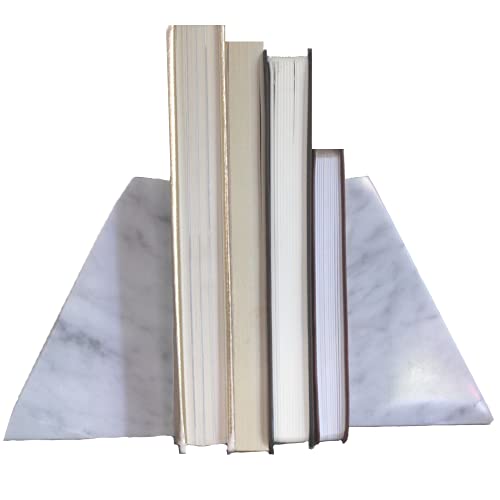 Heavy Marble Bookends for Shelves -Book Ends for Office décor - Book Holders for Shelves -Book dividers for Shelves