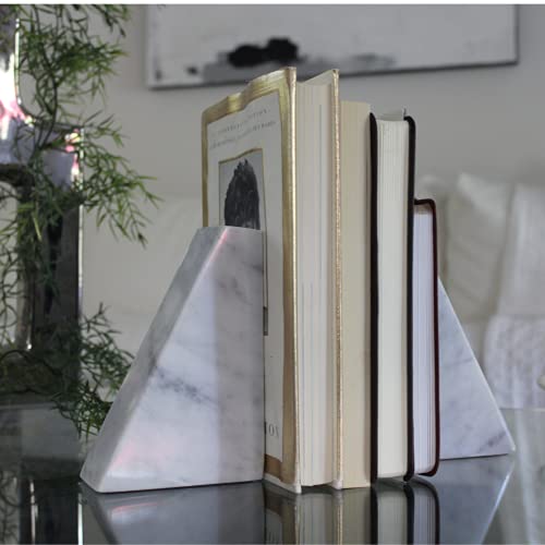 Heavy Marble Bookends for Shelves -Book Ends for Office décor - Book Holders for Shelves -Book dividers for Shelves