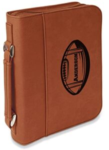 sports leatherette bible cover with handle & zipper – large- single sided (personalized)