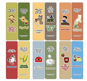 creanoso farm jokes bookmarks (60-pack) – premium quality gift ideas for children, teens, & adults for all occasions – stocking stuffers party favor & giveaways