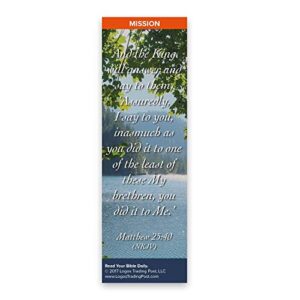 Christian Bookmark with Bible Verse, Pack of 25, Mission Themed, You Did It To Me, Matthew 25:40