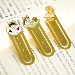 Creative Metal Bookmark, Cute Cartoon Animal Bookmark Book Paper Cilp Bookmark, Ideal Gift for Reader, Teachers, Adults and Kids(Coffee cat)