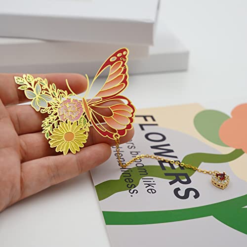 KIZOSA Two Beautiful Metal Butterfly Bookmark Bundle