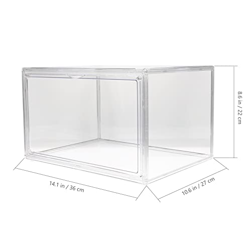 COLLBATH Supplies Case Stationery Lids Acrylic Book Trinkets for Shoe Home Boys Display Bookshelf Clear with Large Collapsible Desk Transparent Convenience Bookrack Folder Toy Crate