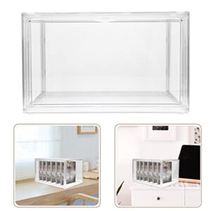 COLLBATH Supplies Case Stationery Lids Acrylic Book Trinkets for Shoe Home Boys Display Bookshelf Clear with Large Collapsible Desk Transparent Convenience Bookrack Folder Toy Crate