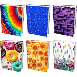 easy apply, reusable book covers 6 pk. best 8×10 textbook jackets for back to school. stretchable to fit most medium hardcover books. perfect fun, washable designs for girls, boys, kids and teens