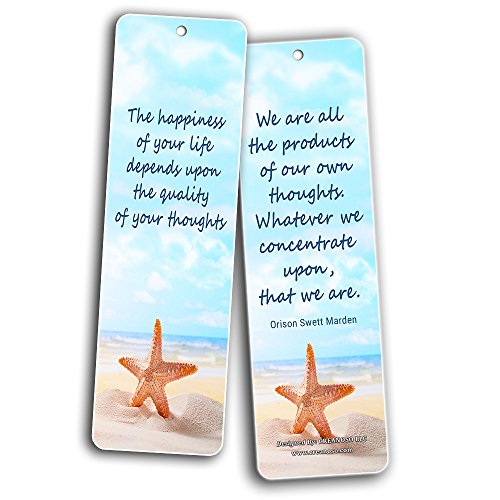 Creanoso Inspirational Quotes Bookmarks Cards (60-Pack) - Wisdom Sayings - Encouragement Stocking Stuffers Gifts for Men Women Adults Teens Kids Entrepreneur Seminar Bookmarker Pack