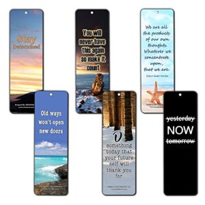 Creanoso Inspirational Quotes Bookmarks Cards (60-Pack) - Wisdom Sayings - Encouragement Stocking Stuffers Gifts for Men Women Adults Teens Kids Entrepreneur Seminar Bookmarker Pack