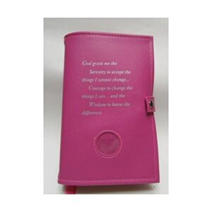 double narcotics anonymous na basic text & it works, how & why book cover serenity prayer medallion holder pink
