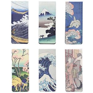 Hokusai Magnetic Bookmarks in 6 Designs (0.8 x 2 Inches, 12-Pack)