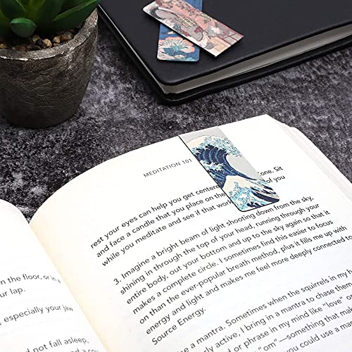 Hokusai Magnetic Bookmarks in 6 Designs (0.8 x 2 Inches, 12-Pack)