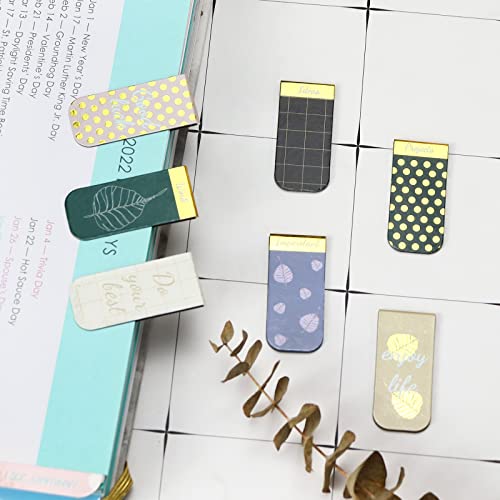 14Pcs Magnetic Bookmarks Book Mark 1.73’‘ Page Magnetic Markers with Magnet Book Markers Page Clip for Reading Students Teachers School Home Office Supplies