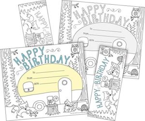 barker creek recognition awards and bookmarks, color me happy birthday, 30 double-sided awards and 30 double-sided bookmarks, awards are 6-3/8″ x 5-1/2″, bookmarks are 2-1/8″ x 5-1/2″ (427)