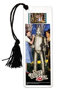 filmcells wizard of oz (dorothy scarecrow tinman) bookmark with tassel and real 35mm film clip