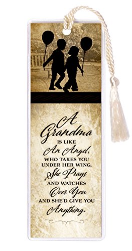 Grandma Angel She Prays Watches Give Anything 2 x 6 Inch Vinyl-Encased Bookmark