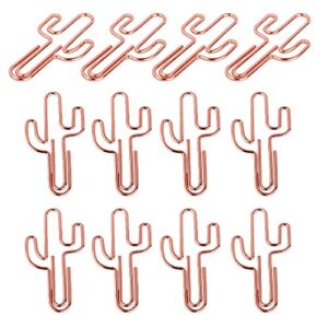 30pcs cactus paper clips rose gold bookmarks metal marking clips for office supplies school gifts wedding decoration