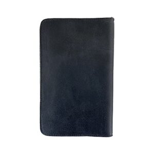 Hide & Drink Rustic Leather Refillable Journal Cover for Moleskine Cahier Large (5 x 8.25 in.) w/ Típico Strap Handmade (Charcoal Black)