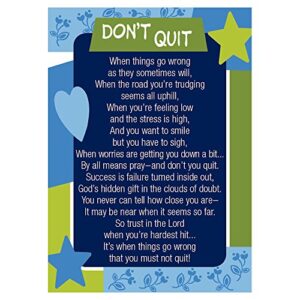 ‘don’t quit’ laminated pocket prayer cards – pack of 25, sports or jobs