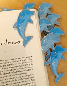 dolphin bulk bookmarks clip over the page (set 10) bookmarks for kids girls boys. perfect for school student incentives – birthday party supplies – reading incentives – party favors – classroom award