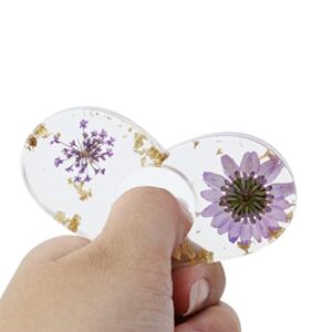 FarBoat Resin Dried Flower Thumb Support for Reading Aid Natural Style Bookmark Page Marker (Heart Shape Purple)