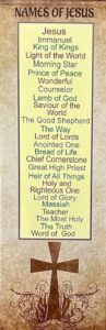 names of jesus religious bookmarks for men or women vbs church supplies sunday school gifts (50 count)