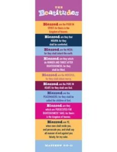 the beatitudes bookmarks kids version king james sunday school gifts religious (pack of 50)