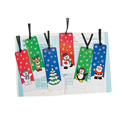 Fun Express Holiday Bookmarks with Activities for Christmas - Stationery - 24 Pieces