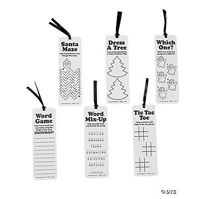 Fun Express Holiday Bookmarks with Activities for Christmas - Stationery - 24 Pieces