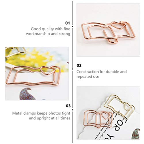 Paper Clips Bookmark 60pcs Metal Book Marks Book Shaped Paper Clip Journaling Paper Clips Paper Clamp Note Clips for Document Organizing Office Supplies