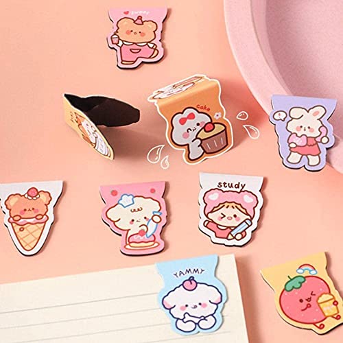 Cartoon Bookmark Book Page Folder Student Cute Half-fold Girl Bookmark Bookmark Cute Pet Magnetic Magnet Stationery Bookmarks