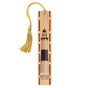 lighthouse montauk point handmade wooden bookmark with tassel – made in usa – also available personalized