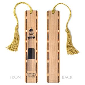 Lighthouse Montauk Point Handmade Wooden Bookmark with Tassel - Made in USA - Also Available Personalized