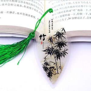 Fascola Chinese Style Leaf Bookmarks 4 Pcs, Mini Creative Book Mark,Plum Flower(mei),Orchid (LAN),Bamboo(zhu),Chrysanthemum (ju) Bookmark Creative Gift