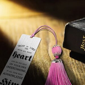 YUWANTR Trust in The Lord with All Your Heart Metal Bookmark Book Lover Gifts for Women Teens Students Friends Bookworm Readers Christian Religious Gifts for Women Men