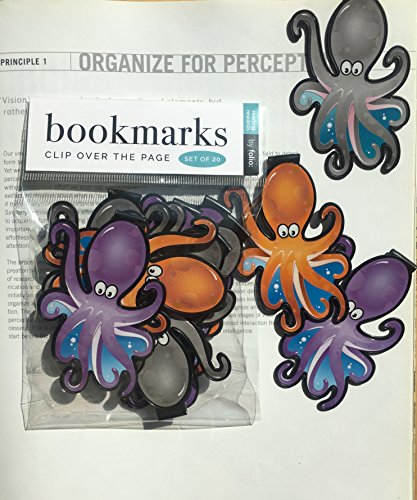 Octopus Bookmarks - (Set of 20 Book Markers) Bulk Animal Bookmarks Students, Kids, Teens, Girls & Boys. Ideal Reading incentives, Birthday Favors, Reading Awards Classroom Prizes!