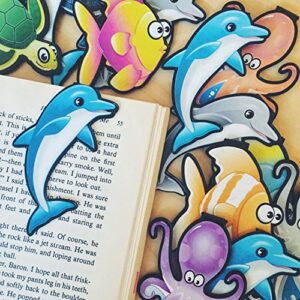 Octopus Bookmarks - (Set of 20 Book Markers) Bulk Animal Bookmarks Students, Kids, Teens, Girls & Boys. Ideal Reading incentives, Birthday Favors, Reading Awards Classroom Prizes!