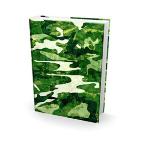 book sox fabric jumbo book covers – green camo print