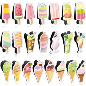 24 pcs magnetic bookmarks cute bookmarks for kids summer bookmarks ice cream and cold drink theme double magnet page markers bookmarks for women girls students teacher end of year student gifts