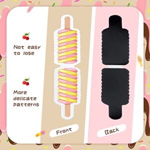 24 Pcs Magnetic Bookmarks Cute Bookmarks for Kids Summer Bookmarks Ice Cream and Cold Drink Theme Double Magnet Page Markers Bookmarks for Women Girls Students Teacher End of Year Student Gifts