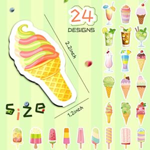 24 Pcs Magnetic Bookmarks Cute Bookmarks for Kids Summer Bookmarks Ice Cream and Cold Drink Theme Double Magnet Page Markers Bookmarks for Women Girls Students Teacher End of Year Student Gifts