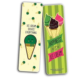 Funny Ice Cream Quotes Bookmarks (30-Pack) - Classroom Reward Incentives for Students and Children - Stocking Stuffers Party Favors & Giveaways for Teens & Adults