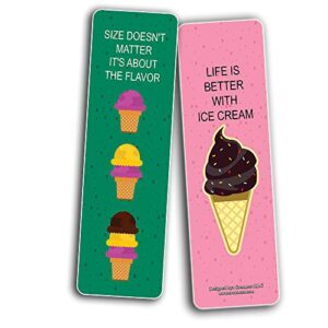 Funny Ice Cream Quotes Bookmarks (30-Pack) - Classroom Reward Incentives for Students and Children - Stocking Stuffers Party Favors & Giveaways for Teens & Adults