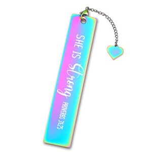 Funny She is Strong Inspirational Bookmark Gifts for Women Bookmark for Girls Daughter Book Lovers Sister Bookworm Birthday Christmas Stocking Stuffers for Female Friend Sister Gifts Friendship Gifts