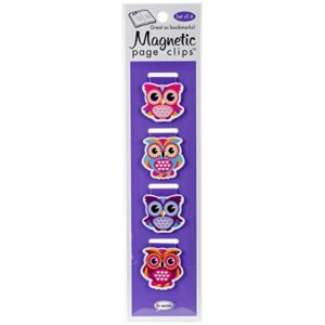 owls illustrated magnetic page clips set of 4 by re-marks