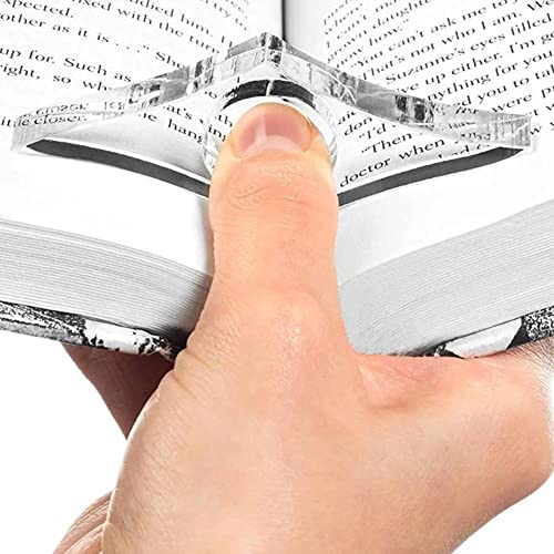 WEISHA Book Thumb Holder 1PC Thumb Page Holder Portable Transparent Acrylic Bookmarks Multi-Function Book Support Stationery School Office Supplies(M)