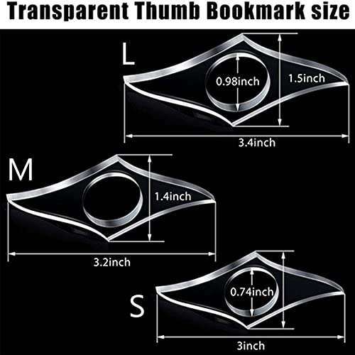 WEISHA Book Thumb Holder 1PC Thumb Page Holder Portable Transparent Acrylic Bookmarks Multi-Function Book Support Stationery School Office Supplies(M)