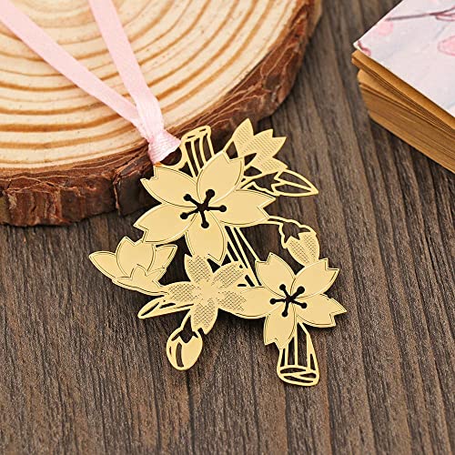 maxgoods Metal Bookmark Cute Tassel Apricot Rose Gold Book Holder Leaf(5)